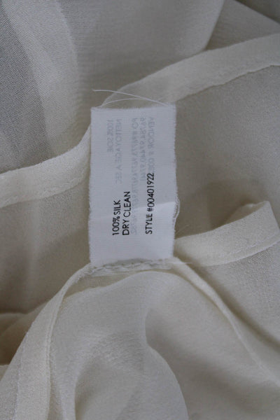 Club Monaco Womens Beige Collared Button Up Blouse Viscose Long Sleeve Size L