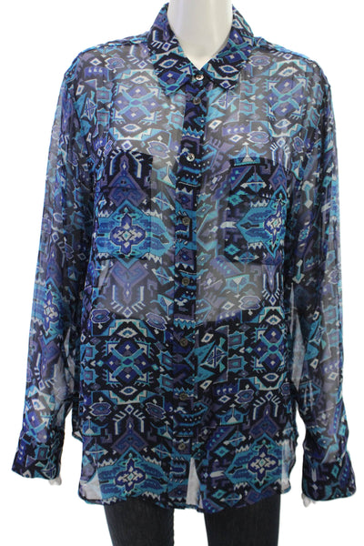 Equipment Femme Women Tunic Blouse Silk Black Size L
