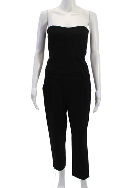 Theory Womens Strapless Sleeveless Black Wool Jumpsuit Size 4