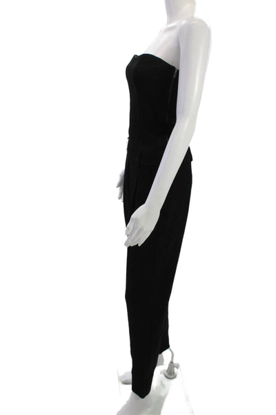 Theory Womens Strapless Sleeveless Black Wool Jumpsuit Size 4