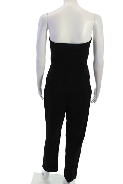 Theory Womens Strapless Sleeveless Black Wool Jumpsuit Size 4