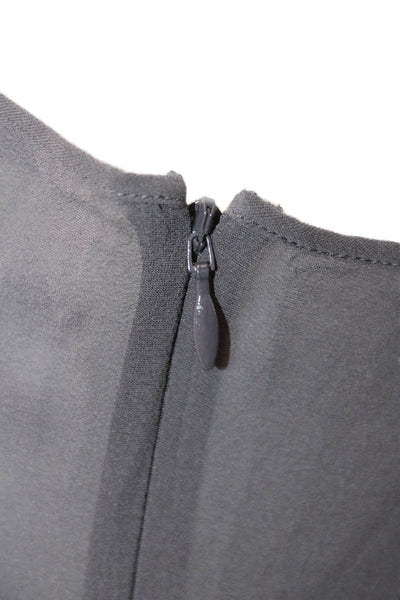 Christian Dior Women Maxi Floral Silk Midi Dress Dark Gray 3/4 Sleeve Size 6