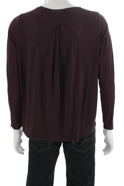 Athleta Mens Purple Long Sleeve Polyester T Shirt Round Neck Size M
