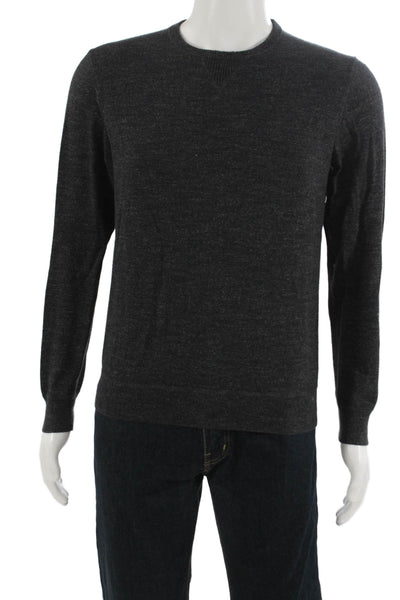 Faherty Brand Mens Pullover Sweater Dark Gray Cotton Cashmere Crew Size S
