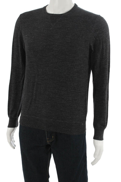 Faherty Brand Mens Pullover Sweater Dark Gray Cotton Cashmere Crew Size S