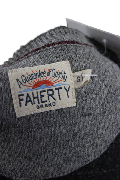 Faherty Brand Mens Pullover Sweater Dark Gray Cotton Cashmere Crew Size S