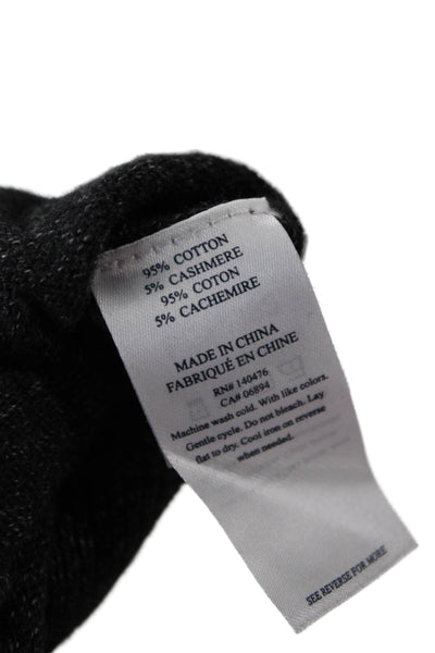 Faherty Brand Mens Pullover Sweater Dark Gray Cotton Cashmere Crew Size S