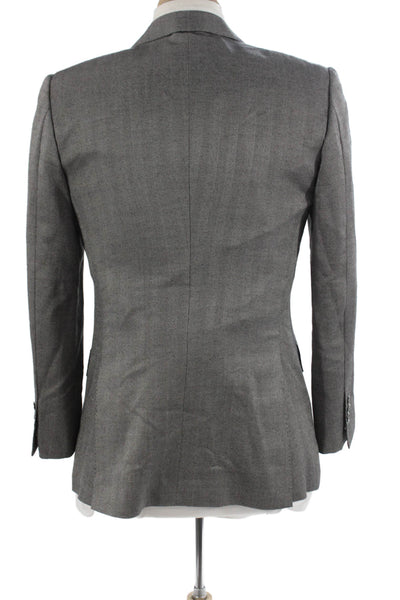 Michael Andrews Men's 2 Piece Herringbone Wool Suit Jacket Gray Size 38
