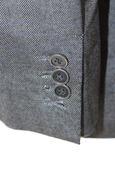 Michael Andrews Men's 2 Piece Herringbone Wool Suit Jacket Gray Size 38