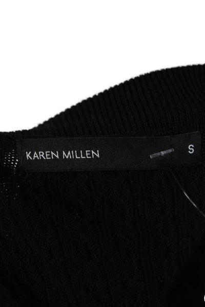 Karen Millen Womens Black Wool Bodycon Sweater Dress Long Sleeve Size S