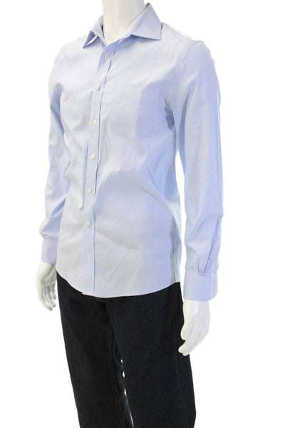 Brooks Brothers Mens Cotton Slim Fit Long Sleeve Button-Down Shirt Blue Size 33