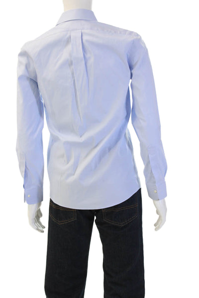 Brooks Brothers Mens Cotton Slim Fit Long Sleeve Button-Down Shirt Blue Size 33
