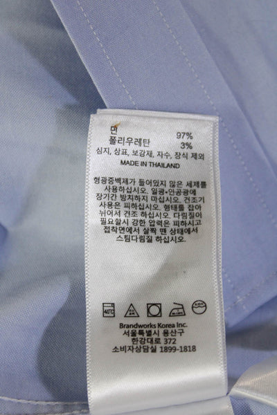 Brooks Brothers Mens Cotton Slim Fit Long Sleeve Button-Down Shirt Blue Size 33