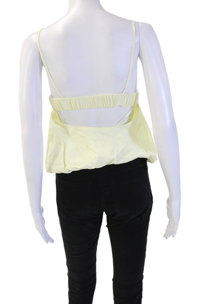 Zara Womens Yellow Camisole Solid Viscose Spandex Size XS