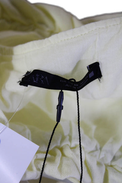 Zara Womens Yellow Camisole Solid Viscose Spandex Size XS