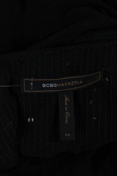 BCBGMAXAZRIA Women Shift Dress Black Silk Sleeveless Short Size XS