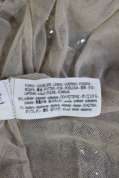 Zara Womens Beige One Shoulder Tank Designer Fall Size L