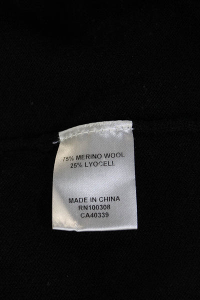 Peter Millar Mens Pullover Sweater Black Mock Neck Zip Merino Lyocell Size XL