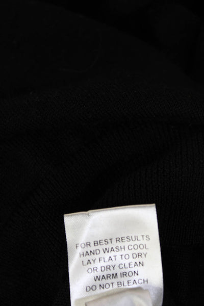 Peter Millar Mens Pullover Sweater Black Mock Neck Zip Merino Lyocell Size XL