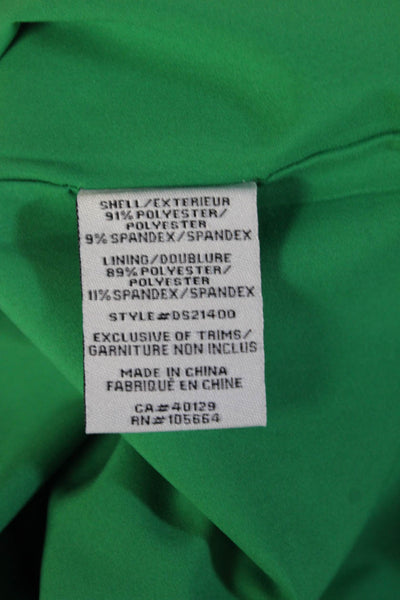 Debbie Shuchat Womens Sheath Dress Green Sleeveless Buckle Mid-Calf Size 6