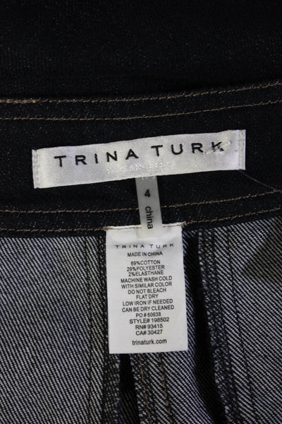 Trina Turk Womens Dress Pants Dark Blue 31 Inseam Size 8