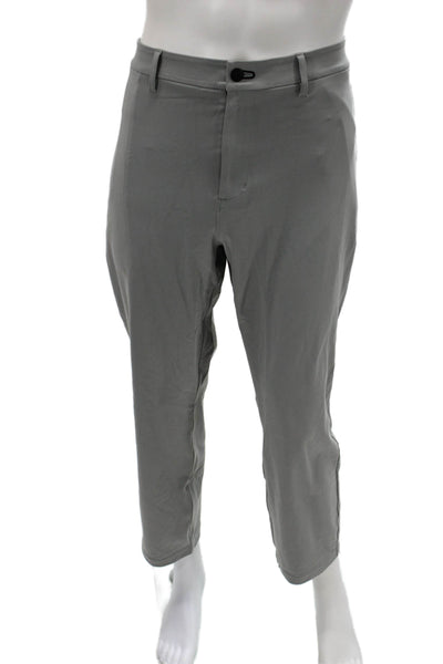 Public Rec Mens Cropped Ankle Pants Gray Nylon Spandex Button Size 40