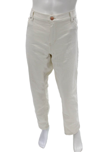 Mugsy Mens Classic White Solid Button Closure Pants Size 42