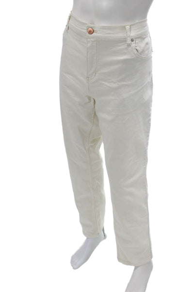 Mugsy Mens Classic White Solid Button Closure Pants Size 42