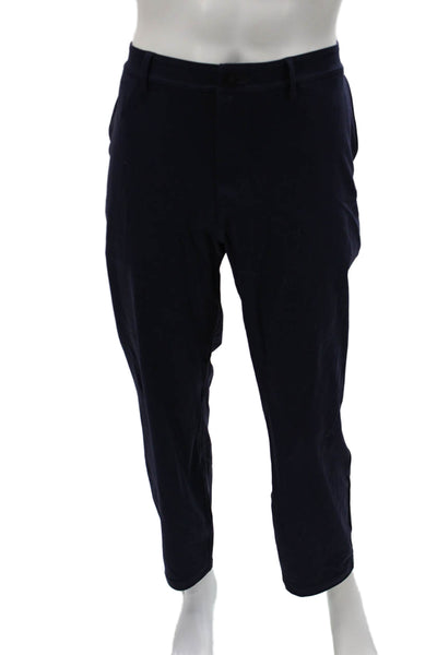 Public Rec Mens Dark Blue Ankle Cropped Pants Nylon Spandex Button Size 38