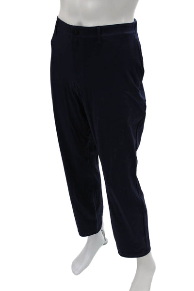 Public Rec Mens Dark Blue Ankle Cropped Pants Nylon Spandex Button Size 38