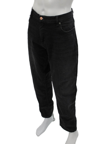 Mugsy Mens Straight Tapered Black Jeans Button Fly Size 40