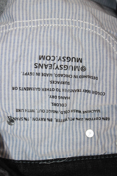 Mugsy Mens Straight Tapered Black Jeans Button Fly Size 40