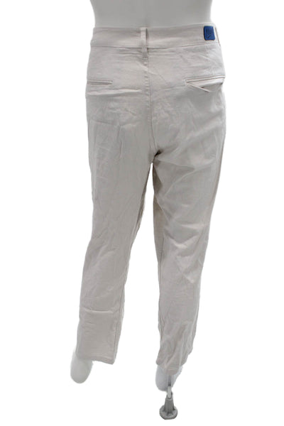 Mugsy Mens Cropped Chino Pants Beige Linen Blend Size 40