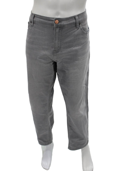 Mugsy Mens Gray Cropped Straight Jeans Cotton Blend Inseam 30 Size 40