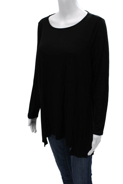 Eileen Fisher Women Black Long Sleeve Tunic Basic Round Neck Size PL