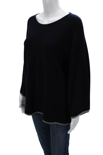 Les Copains Unisex Pullover Sweater Dark Blue Wool Size One Size