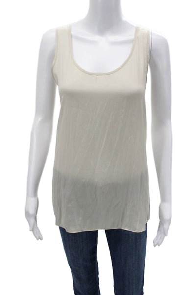 Lola & Sophie Womens Basic Sleeveless Tank Beige Round Neck Size L
