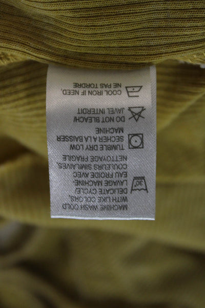 Chaser Womens Basic Lace Up Yellow Short Sleeve Round Neck T-Shirt Size M