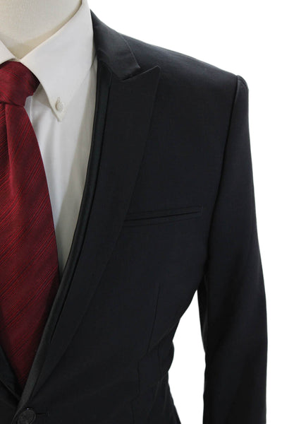 Zara Man Men's Classic Dark Blue Wool Blazer Button Long Sleeve Size 38