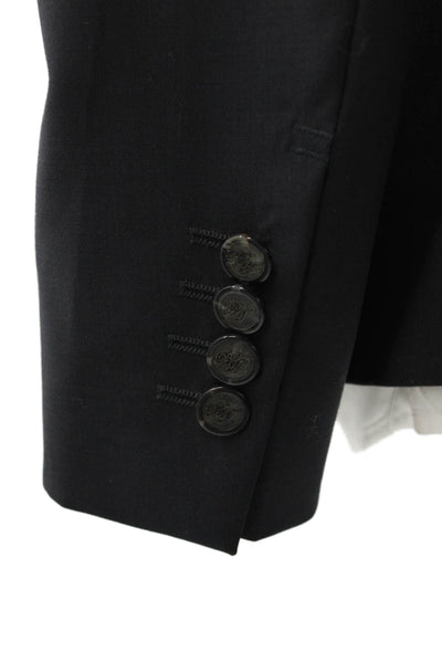 Zara Man Men's Classic Dark Blue Wool Blazer Button Long Sleeve Size 38