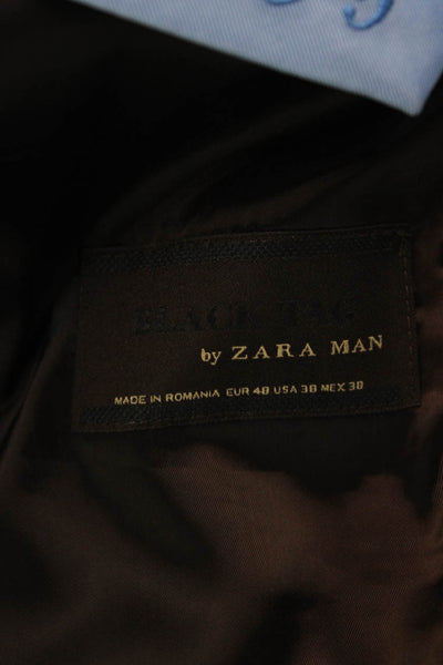 Zara Man Men's Classic Dark Blue Wool Blazer Button Long Sleeve Size 38