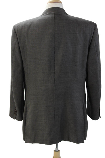 Canali Mens Dark Gray Classic Suit Jacket Button Rayon Cupro Bemberg Size 58