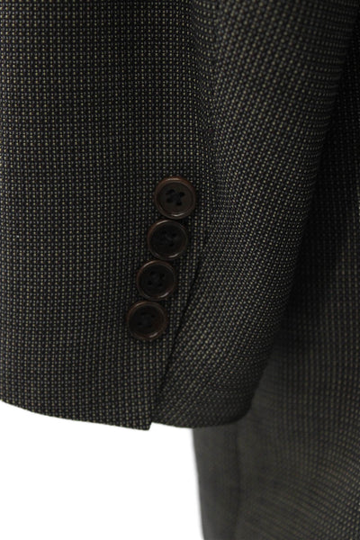 Canali Mens Dark Gray Classic Suit Jacket Button Rayon Cupro Bemberg Size 58