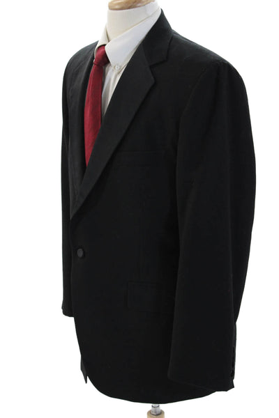 Nordstrom Mens Tuxedo Suit Jacket Black 100% Wool Button Collared Size 42