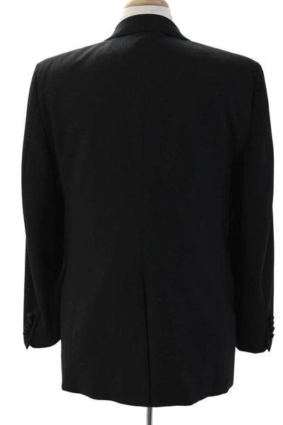 Nordstrom Mens Tuxedo Suit Jacket Black 100% Wool Button Collared Size 42