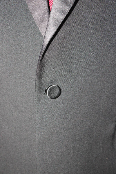 Nordstrom Mens Tuxedo Suit Jacket Black 100% Wool Button Collared Size 42