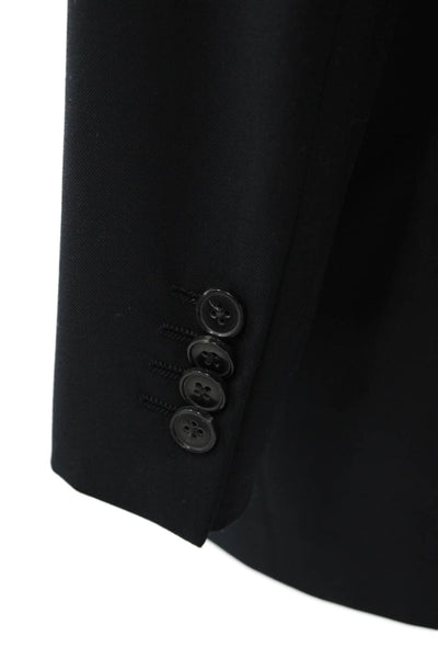 Ermenegildo Zegna Mens Dark Blue Wool Classic Suit Jacket Size 56