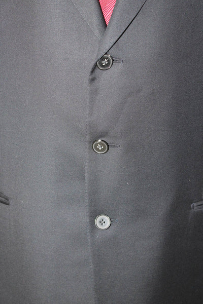 Ermenegildo Zegna Mens Dark Blue Wool Classic Suit Jacket Size 56