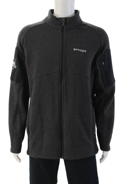 Spyder Mens Windbreaker Black Zip Mock Neck Long Sleeve Polyester Size XL