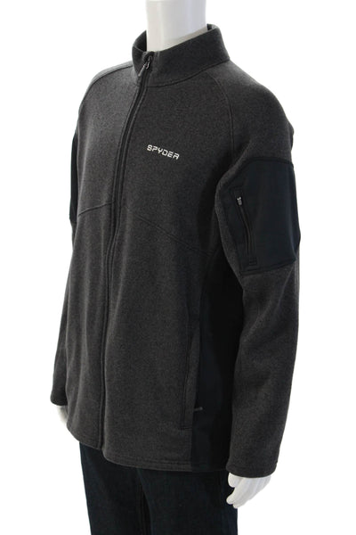 Spyder Mens Windbreaker Black Zip Mock Neck Long Sleeve Polyester Size XL